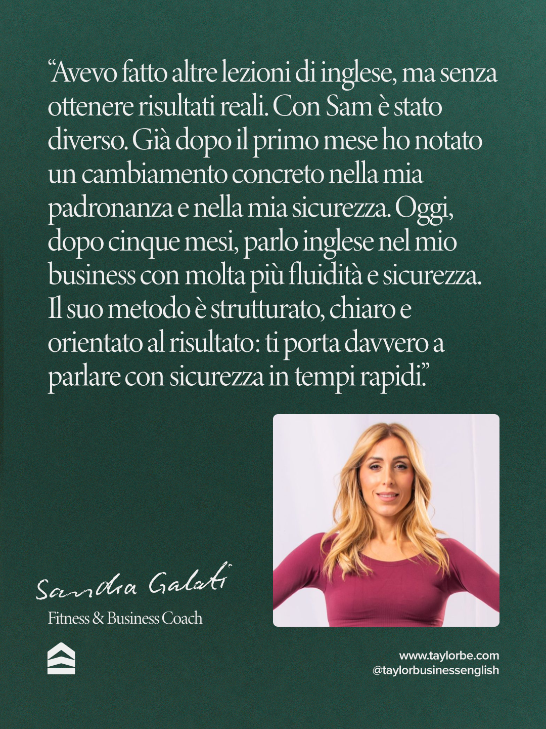 Post Instagram di Taylor Business English